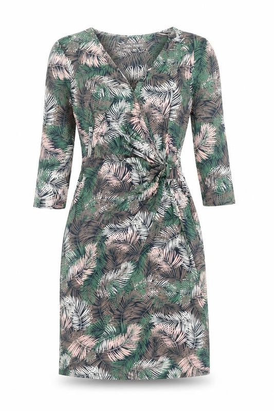 Laura Ashley Women’s Multicoloured Tropical Print Knee Length Wrap Dress Size 8