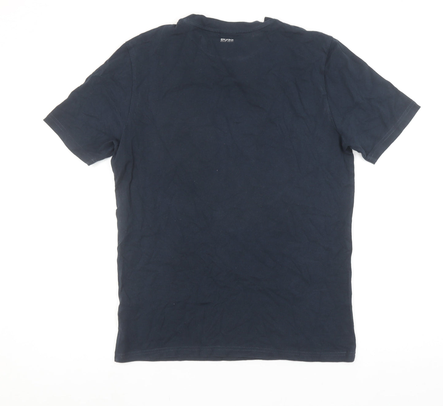 Hugo Boss Men's Navy Graphic Print Cotton T-Shirt Size S