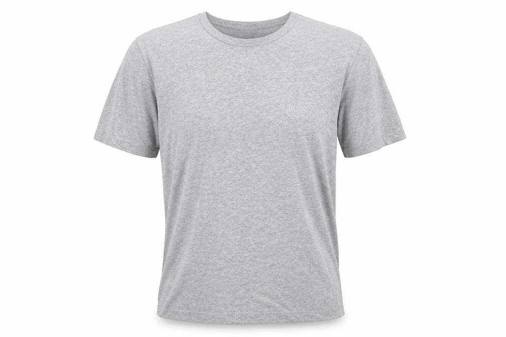 Hugo Boss Men's Grey Cotton Crew Neck Short Sleeve T-Shirt M