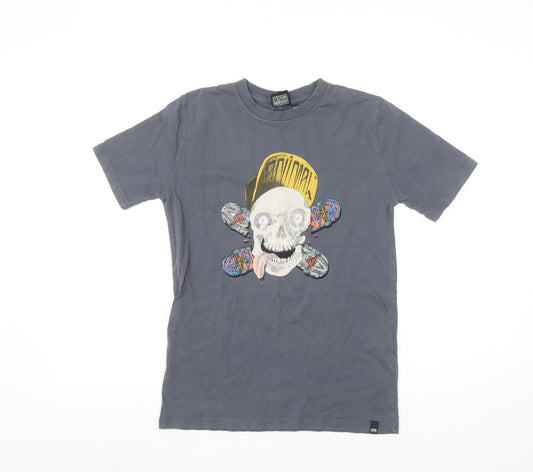 Animal Boys Grey Skull Graphic Short Sleeve Cotton T-Shirt 11-12 Years