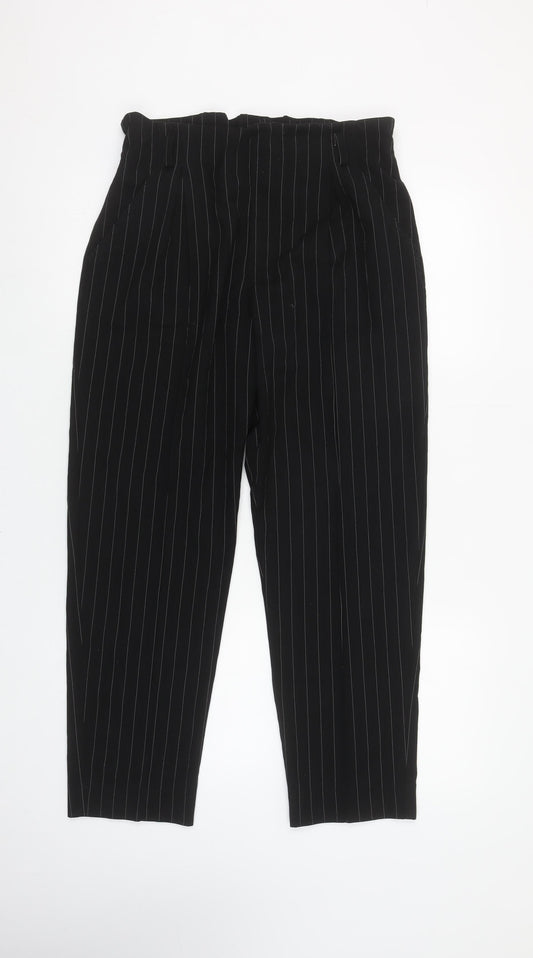 Kocca Women’s Black Pinstripe Tapered Trousers Size 18