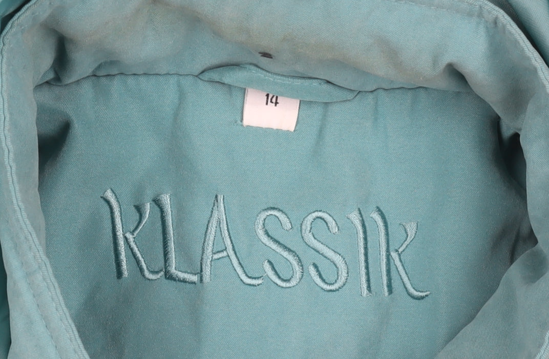 Klassik Womens Green Hooded Parka Jacket Size 14 Water Resistant