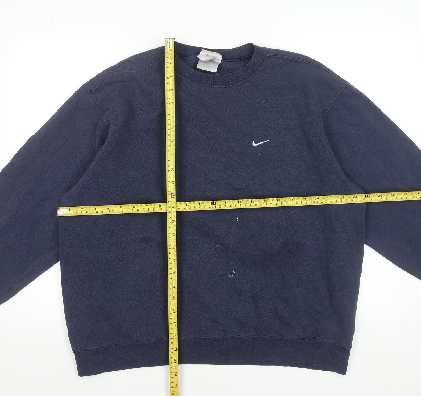 Nike Men’s Blue Pullover Sweatshirt L Regular Fit Fleece Crew Neck