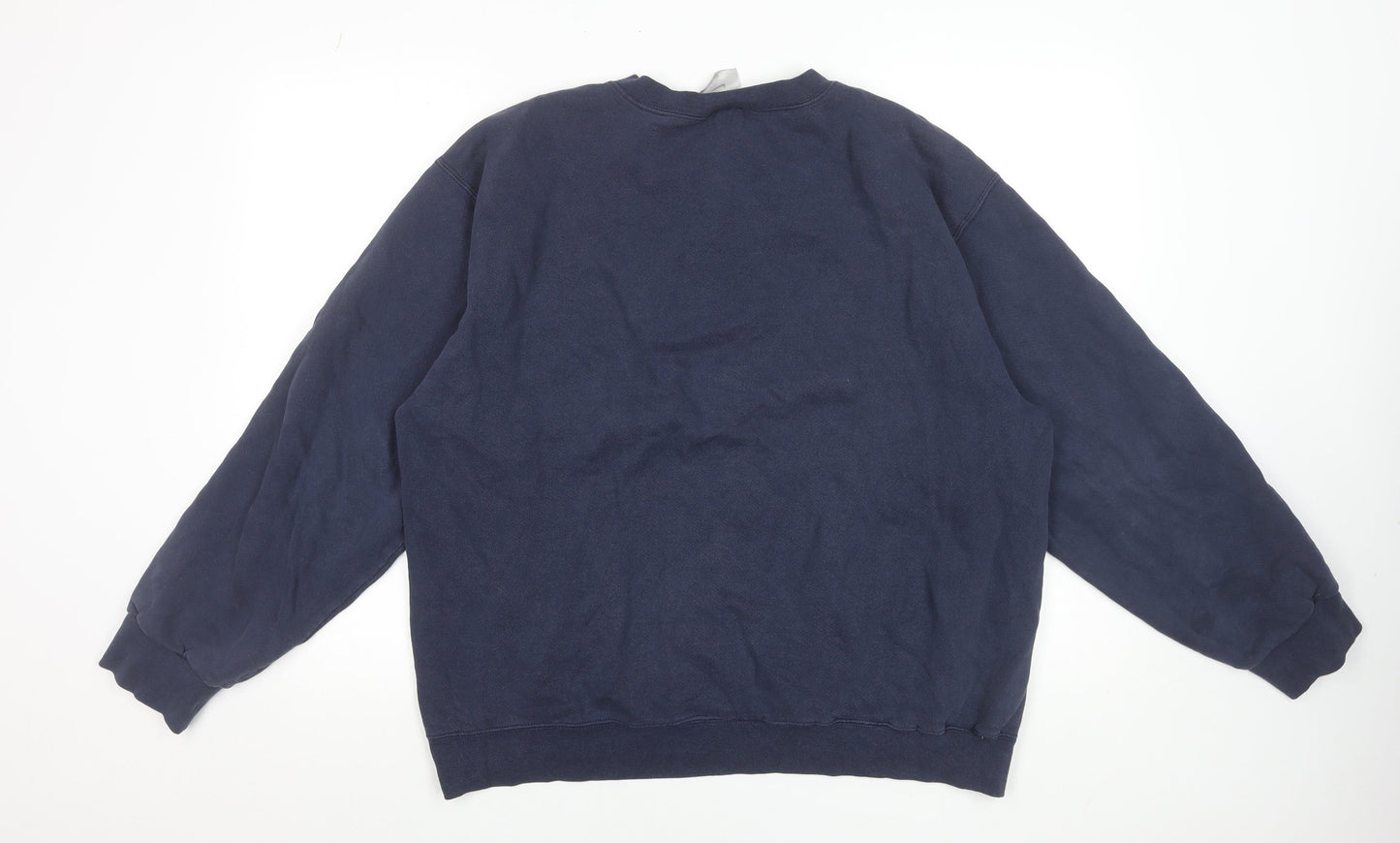 Nike Men’s Blue Pullover Sweatshirt L Regular Fit Fleece Crew Neck