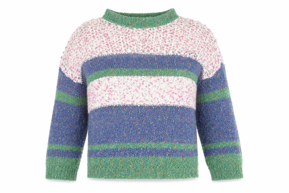 Sweewë Paris Women’s Multicoloured Striped Chunky Knit Pullover Jumper M