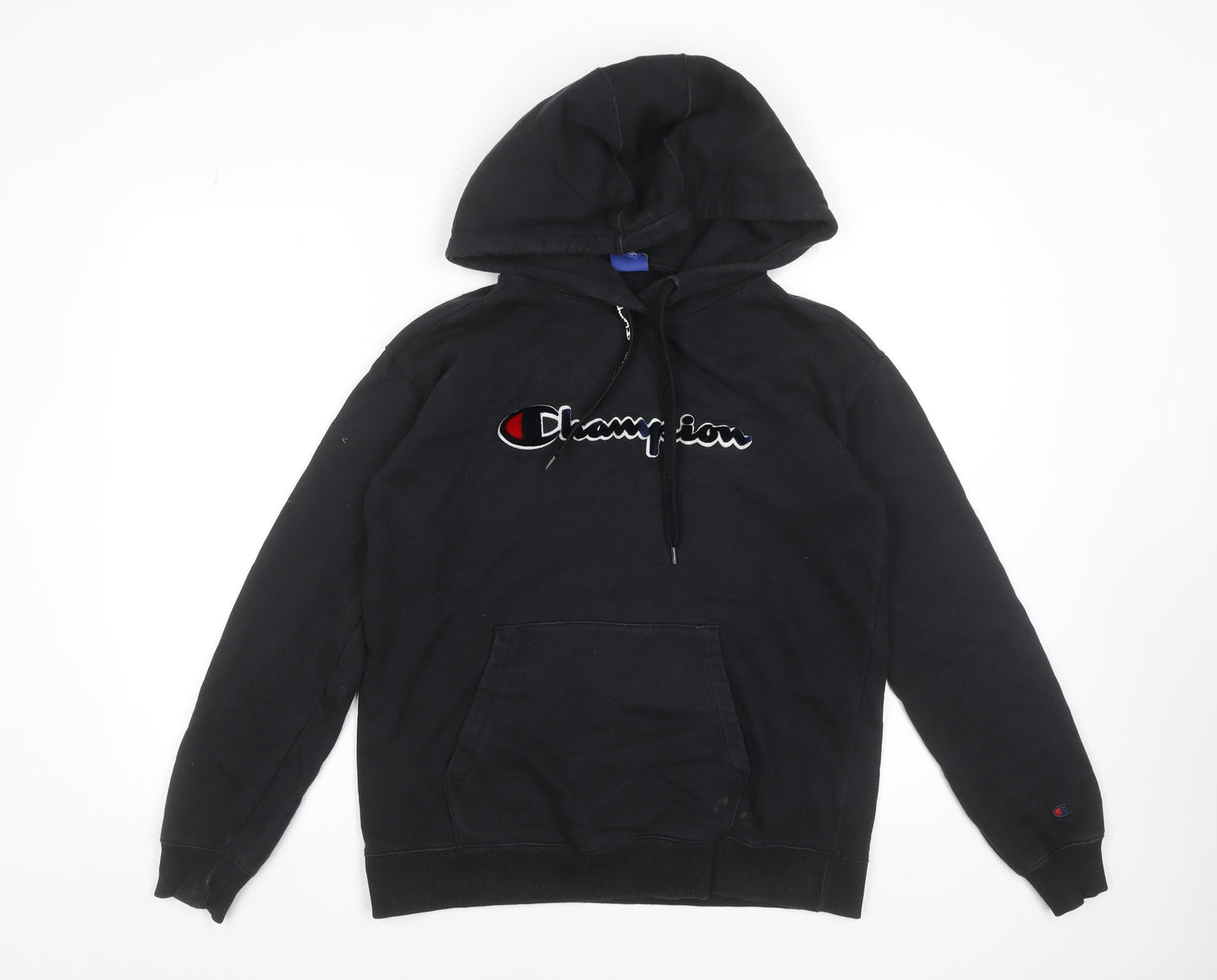 Champion Men's Black Small Pullover Hoodie with Embroidered Logo