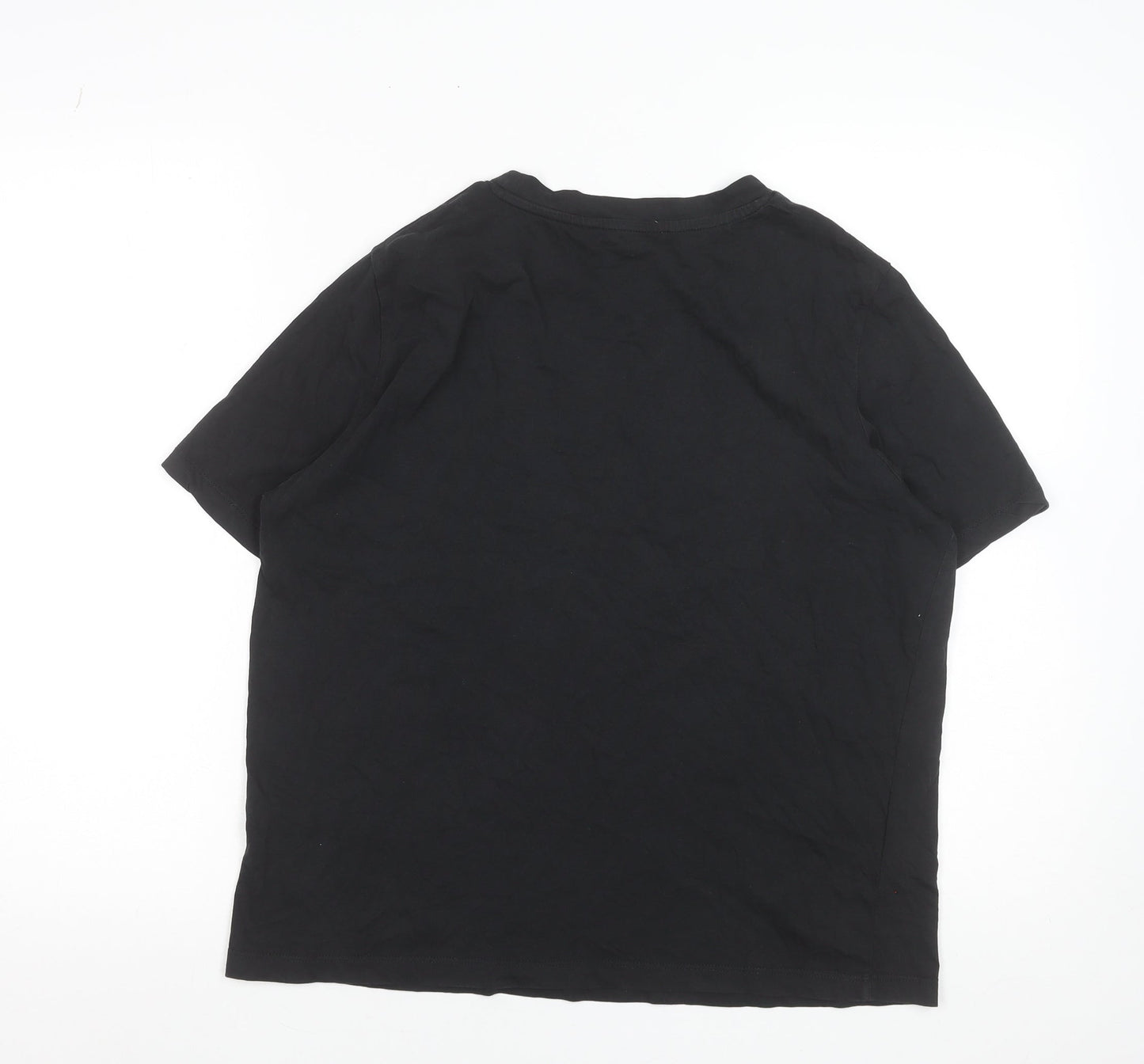 MNG Women’s Black Cotton Embroidered T-Shirt Size L
