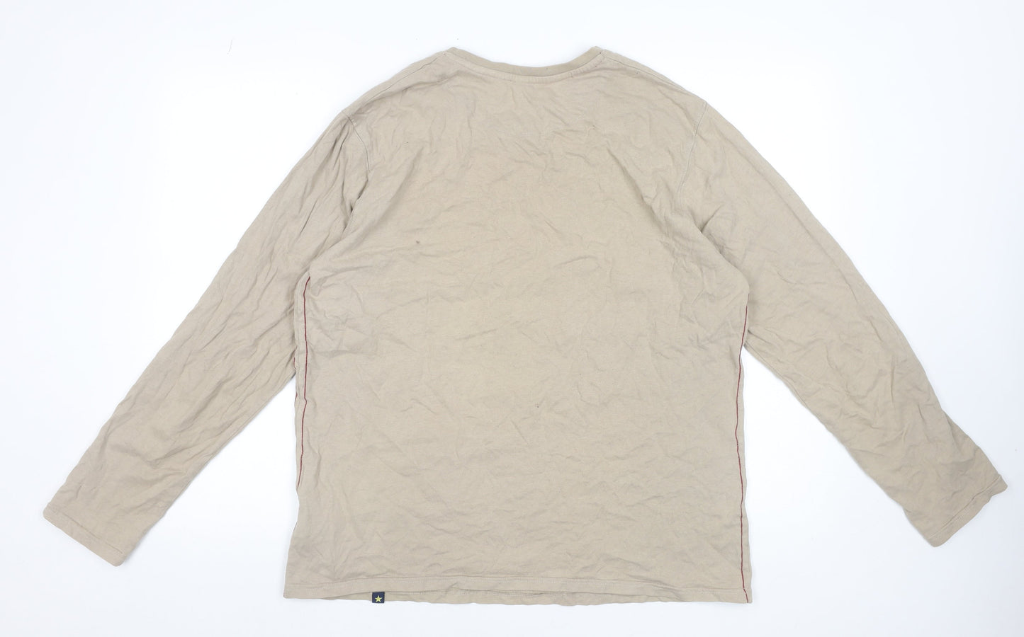 Joe Browns Womens Beige Long Sleeve Graphic Cotton T-Shirt Size L