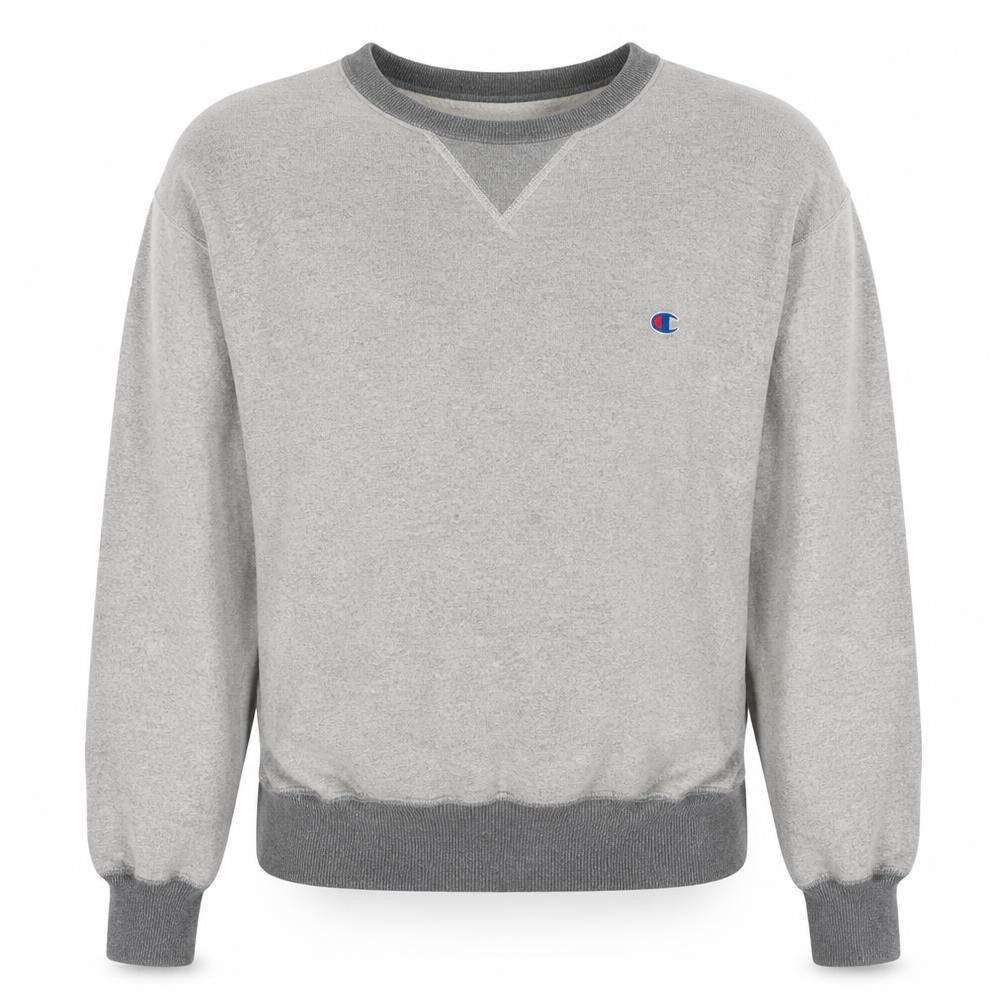 Champion Men's Grey Pullover Sweatshirt Size M Crew Neck Logo