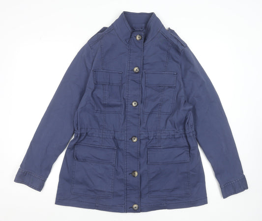 JD Williams Women's Blue Cotton Military Jacket Size 16