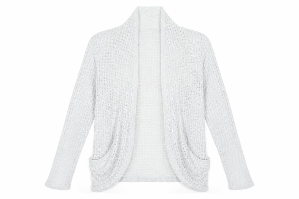 Oasis Women's Grey Open-Knit Long Sleeve Cardigan Size 12