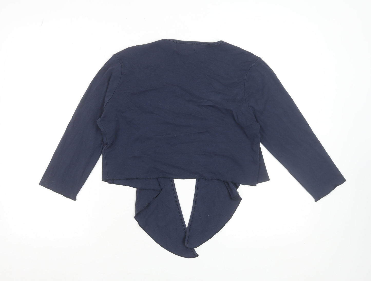 Marble Womens Blue Size 12 Open Knit 3/4 Sleeve Cotton Cardigan