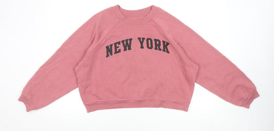 Torkia Apparel Women’s Pink New York Pullover Sweatshirt Size M