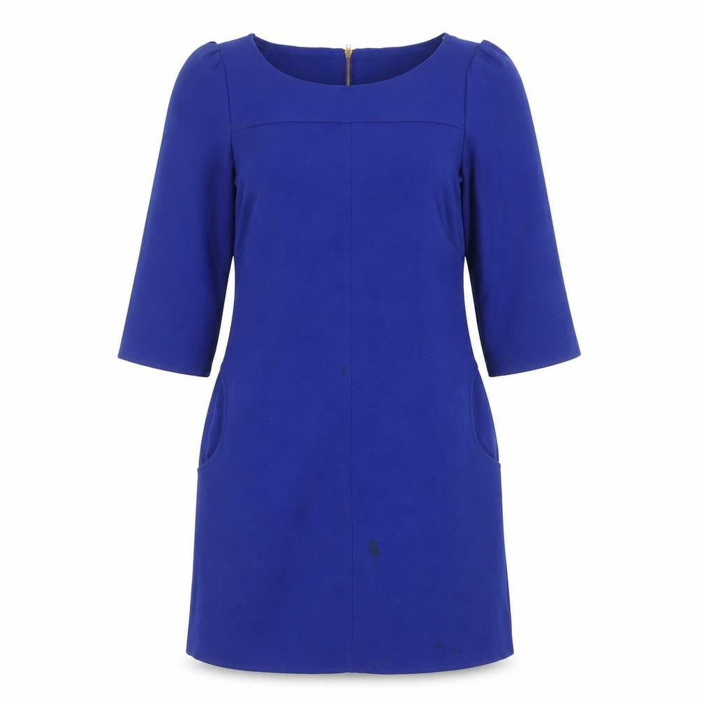 Closet Women’s Blue Shift Dress Size 8 Knee Length 3/4 Sleeve