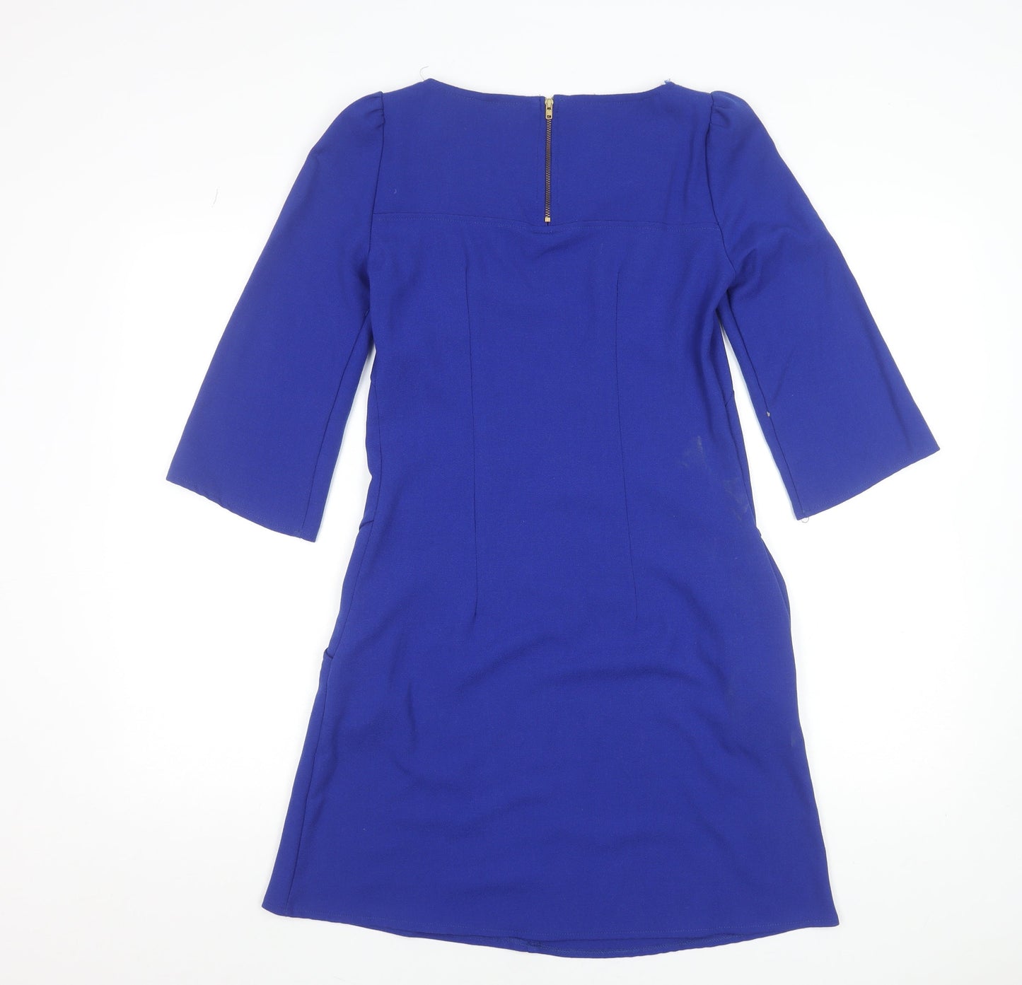 Closet Women’s Blue Shift Dress Size 8 Knee Length 3/4 Sleeve