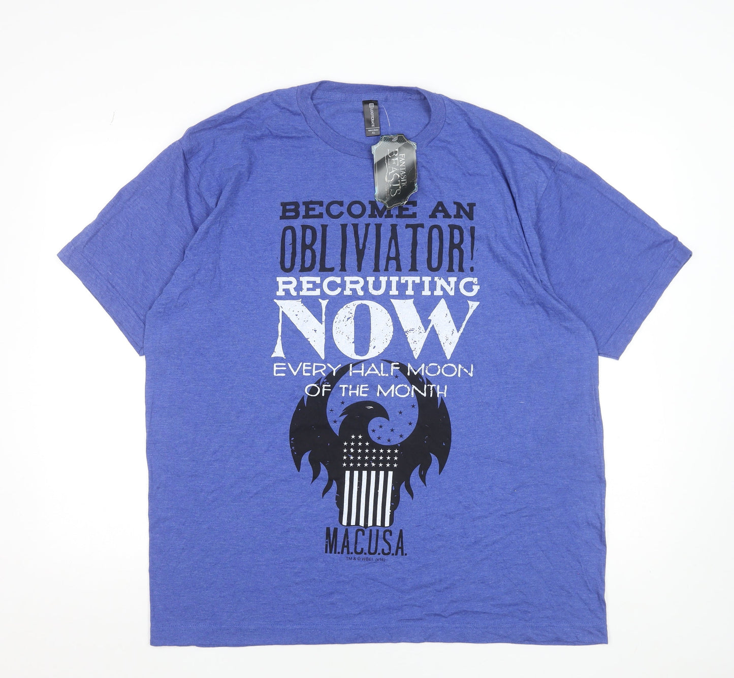 Lootcrate Men’s Blue Fantastic Beasts M.A.C.U.S.A. Graphic T-Shirt XL