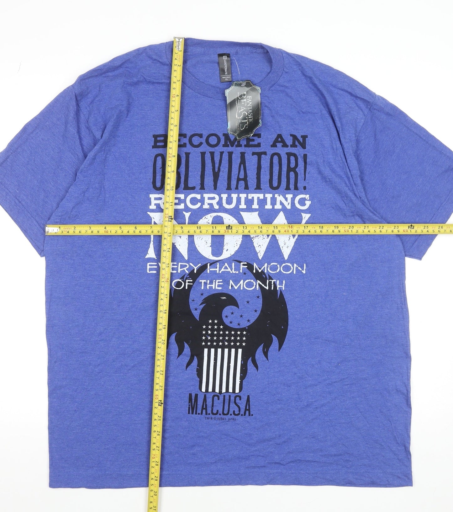 Lootcrate Men’s Blue Fantastic Beasts M.A.C.U.S.A. Graphic T-Shirt XL