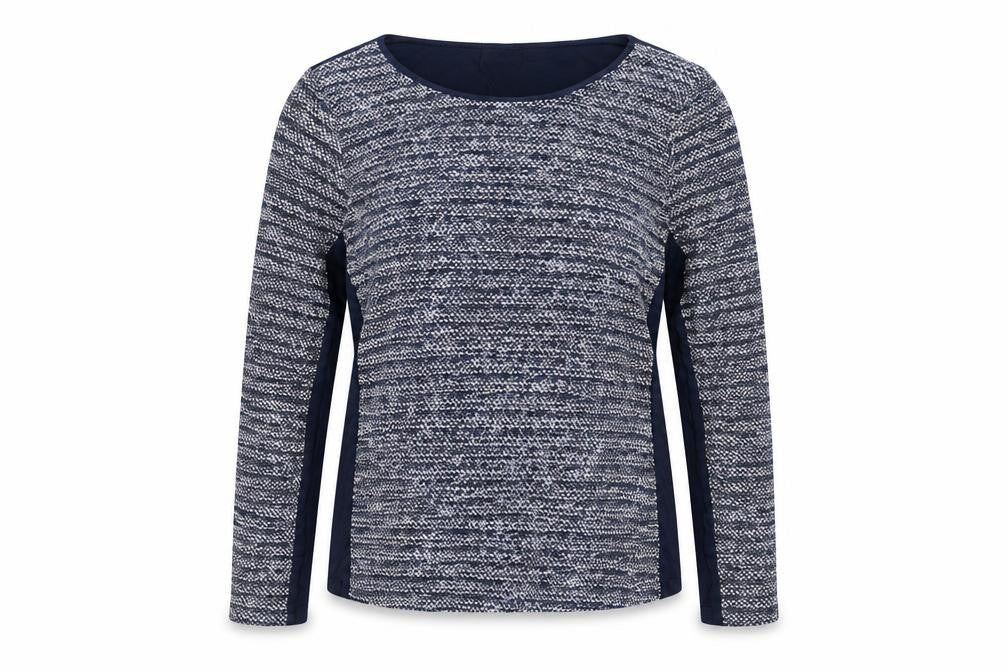 Oasis Women's Blue Knit Long Sleeve Round Neck Blouse Size S