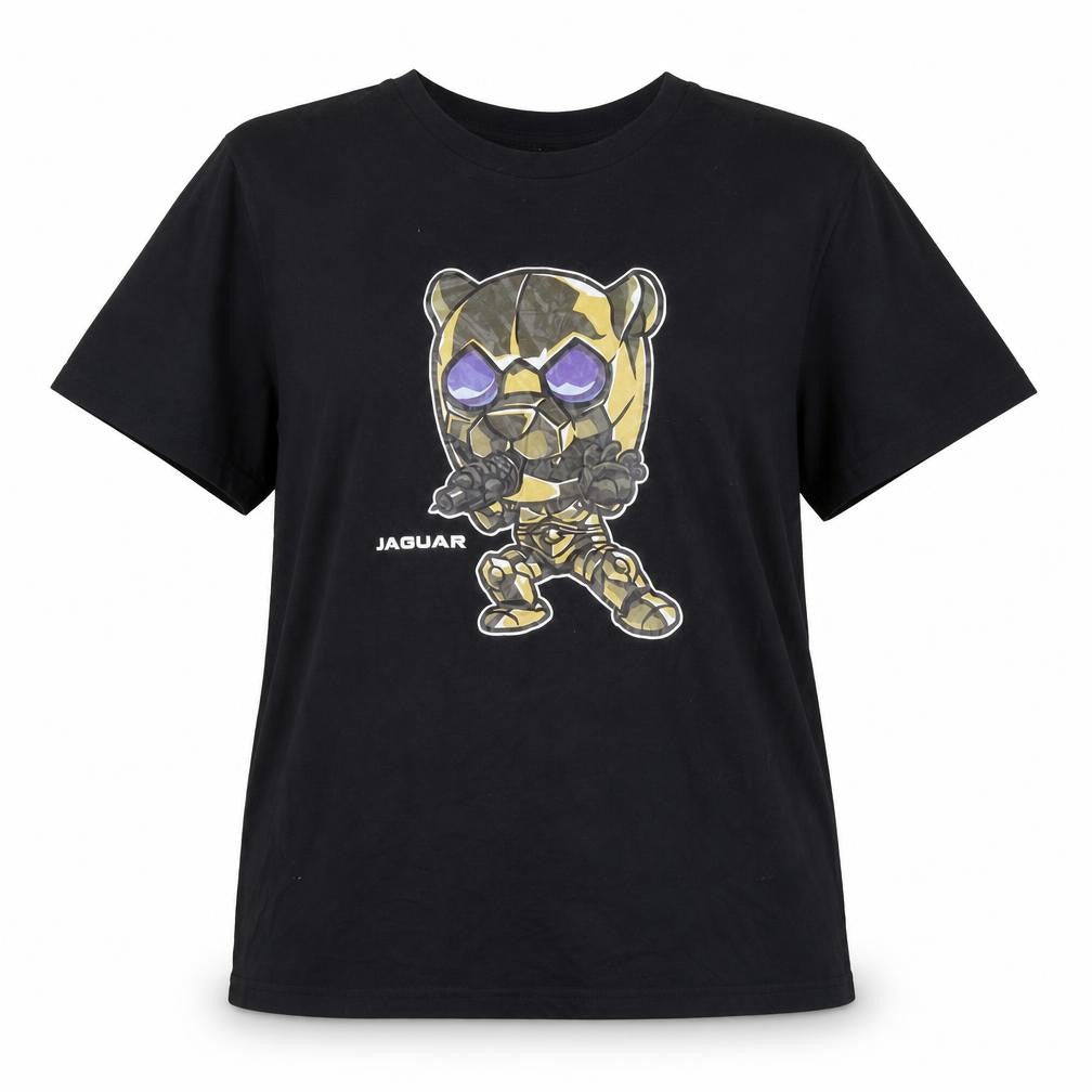 Workpoint Black Womens L Graphic Cartoon Cotton T-Shirt