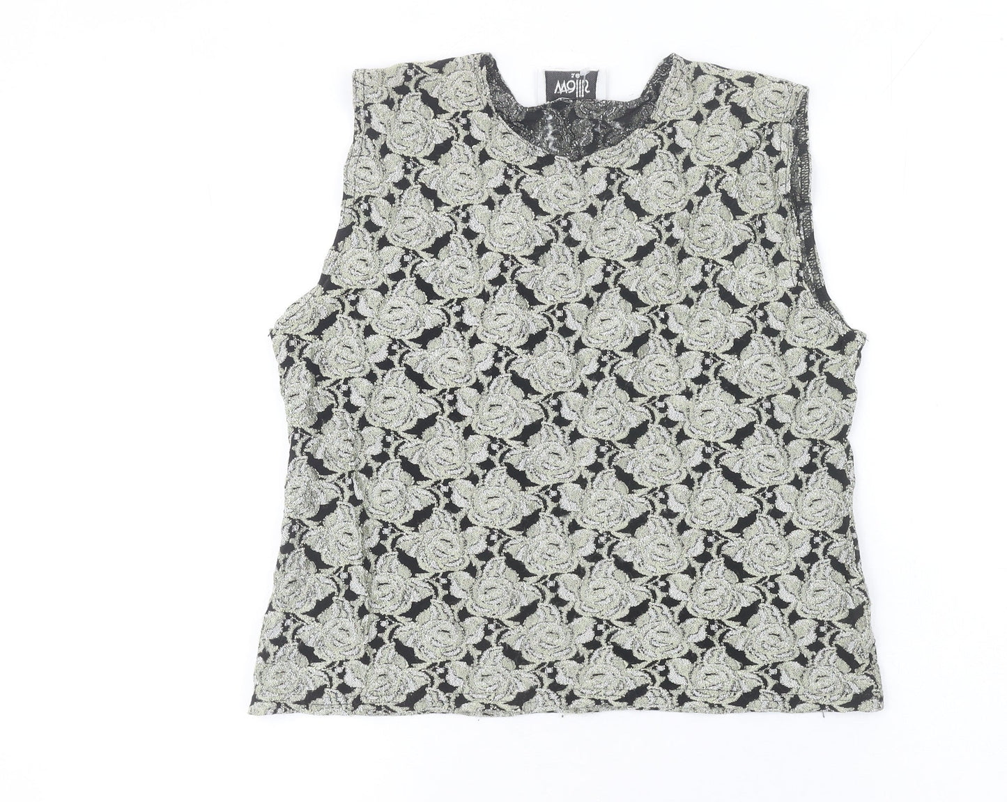 Wallis Women’s Black Floral Lace Sleeveless Camisole Blouse Size 16
