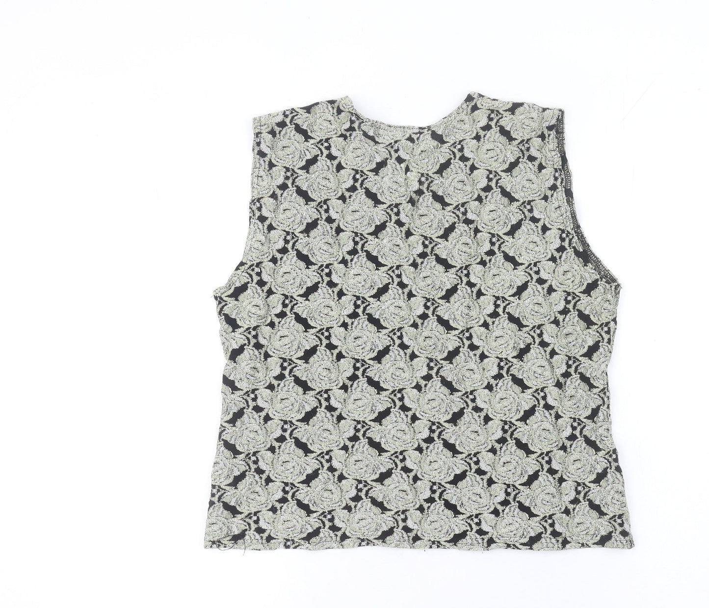 Wallis Women’s Black Floral Lace Sleeveless Camisole Blouse Size 16