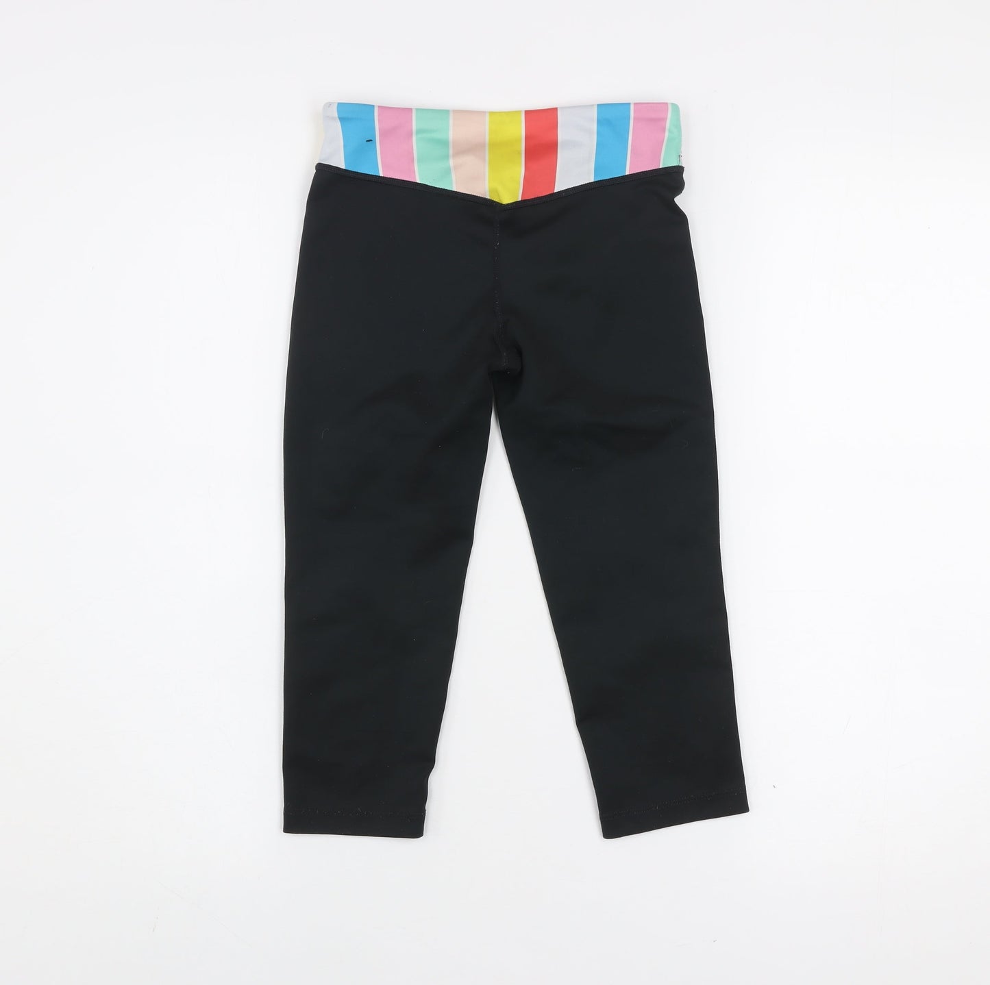 Nike Womens Black Dri-FIT Cropped Leggings Size Small Multi Logo