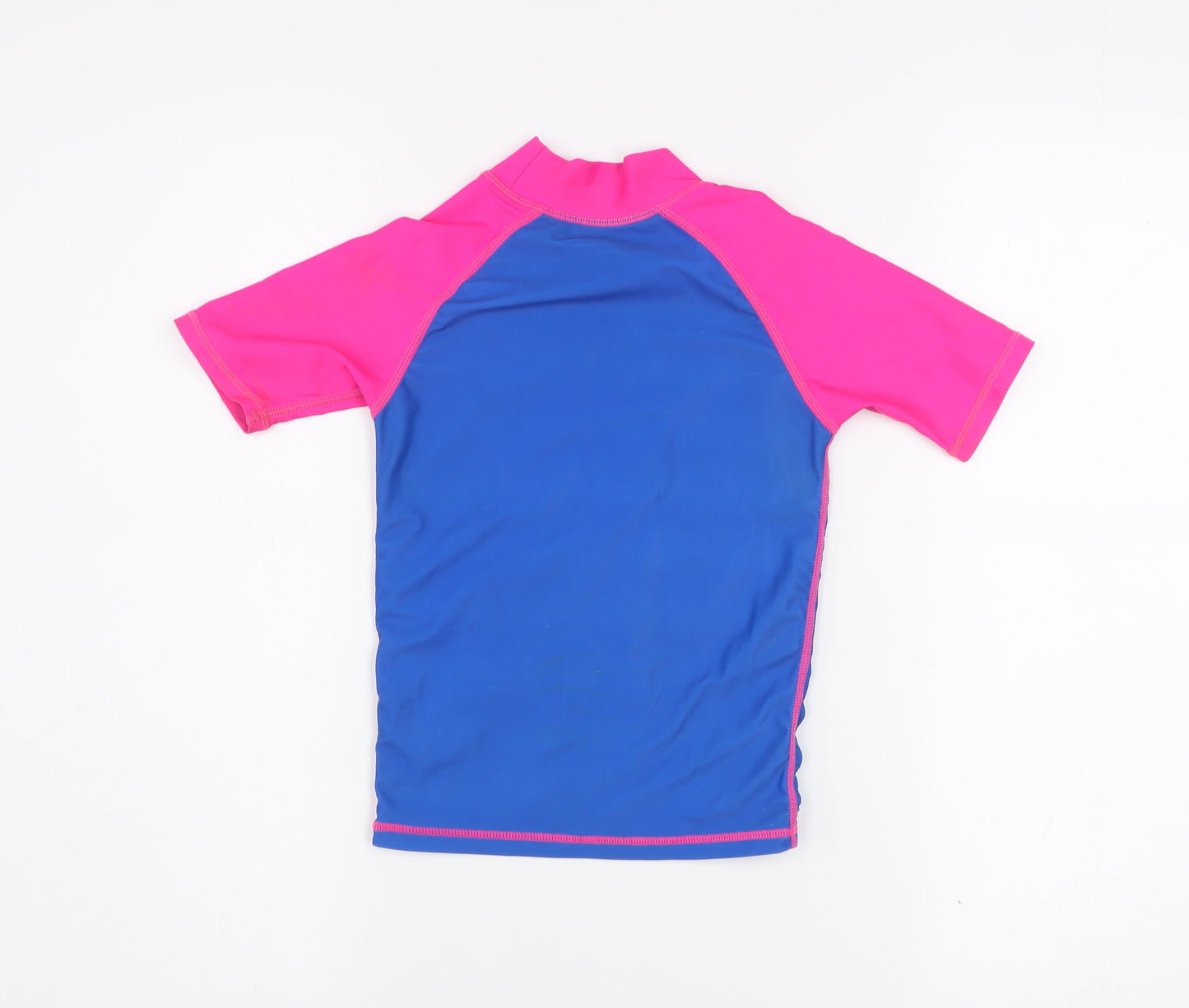 Mountain Warehouse Girls Blue & Pink Sequin Seahorse Rash Guard Top 5-6 Years