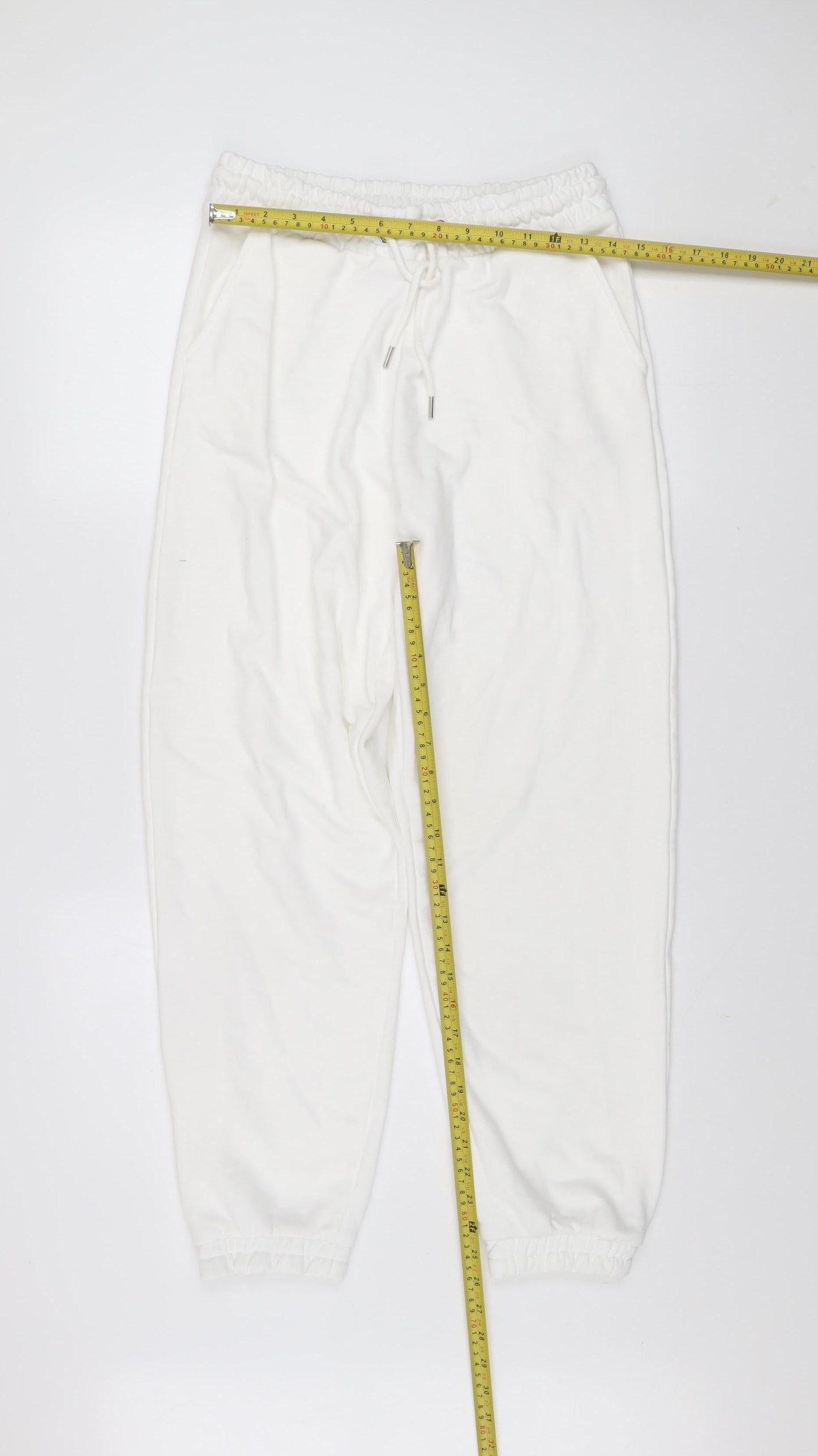 Stradivarius Women’s White Jogger Sweatpants Size 14 Relaxed Fit