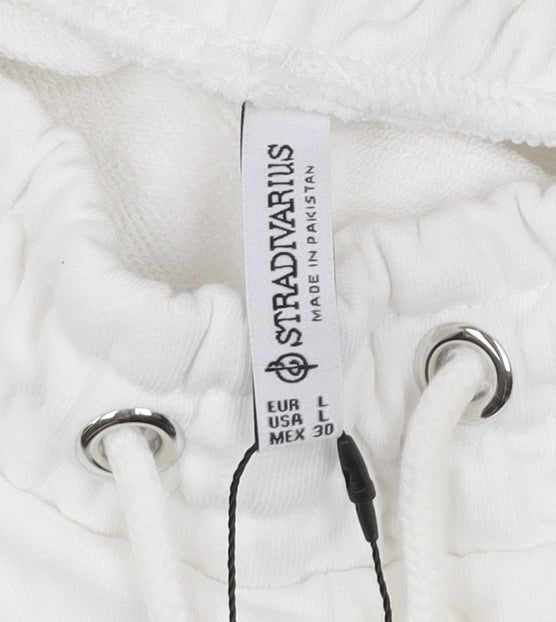 Stradivarius Women’s White Jogger Sweatpants Size 14 Relaxed Fit