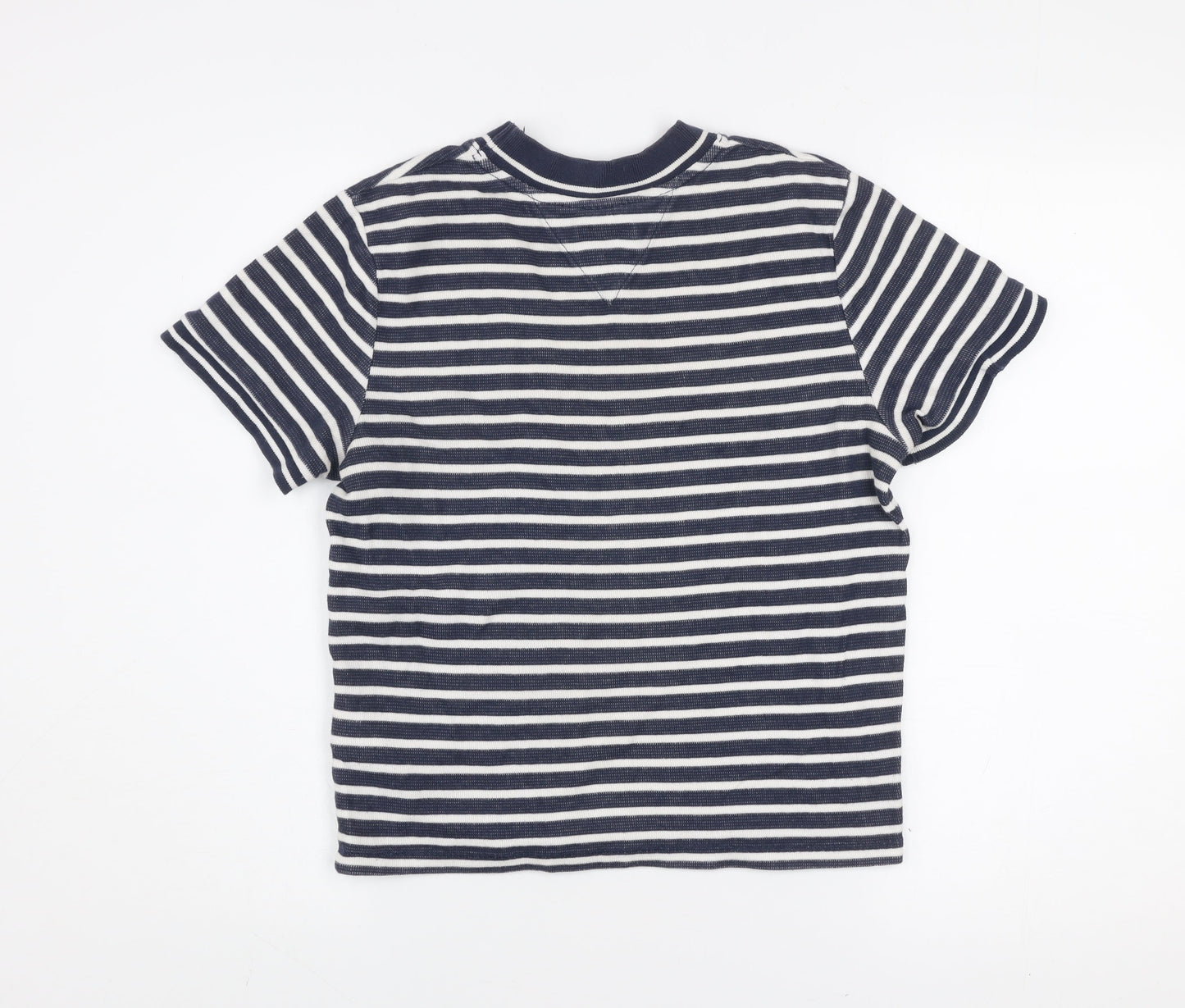 Tommy Jeans Women's Blue Striped Cotton Crew Neck T-Shirt XL