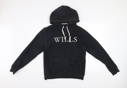 Jack Wills Men’s Black Pullover Hoodie Small Logo Fleece Sweatshirt