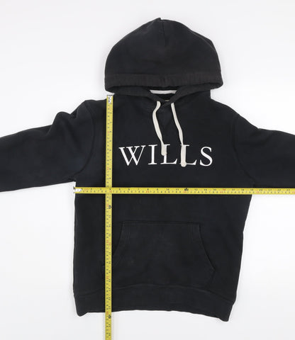 Jack Wills Men’s Black Pullover Hoodie Small Logo Fleece Sweatshirt