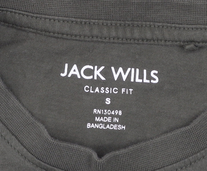 Jack Wills Men's Green Classic Fit Crew Neck T-Shirt Size S