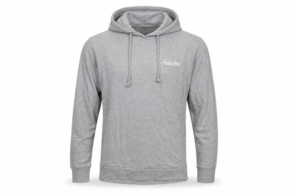 Jack & Jones Mens Grey Pullover Hoodie M Lightweight Logo