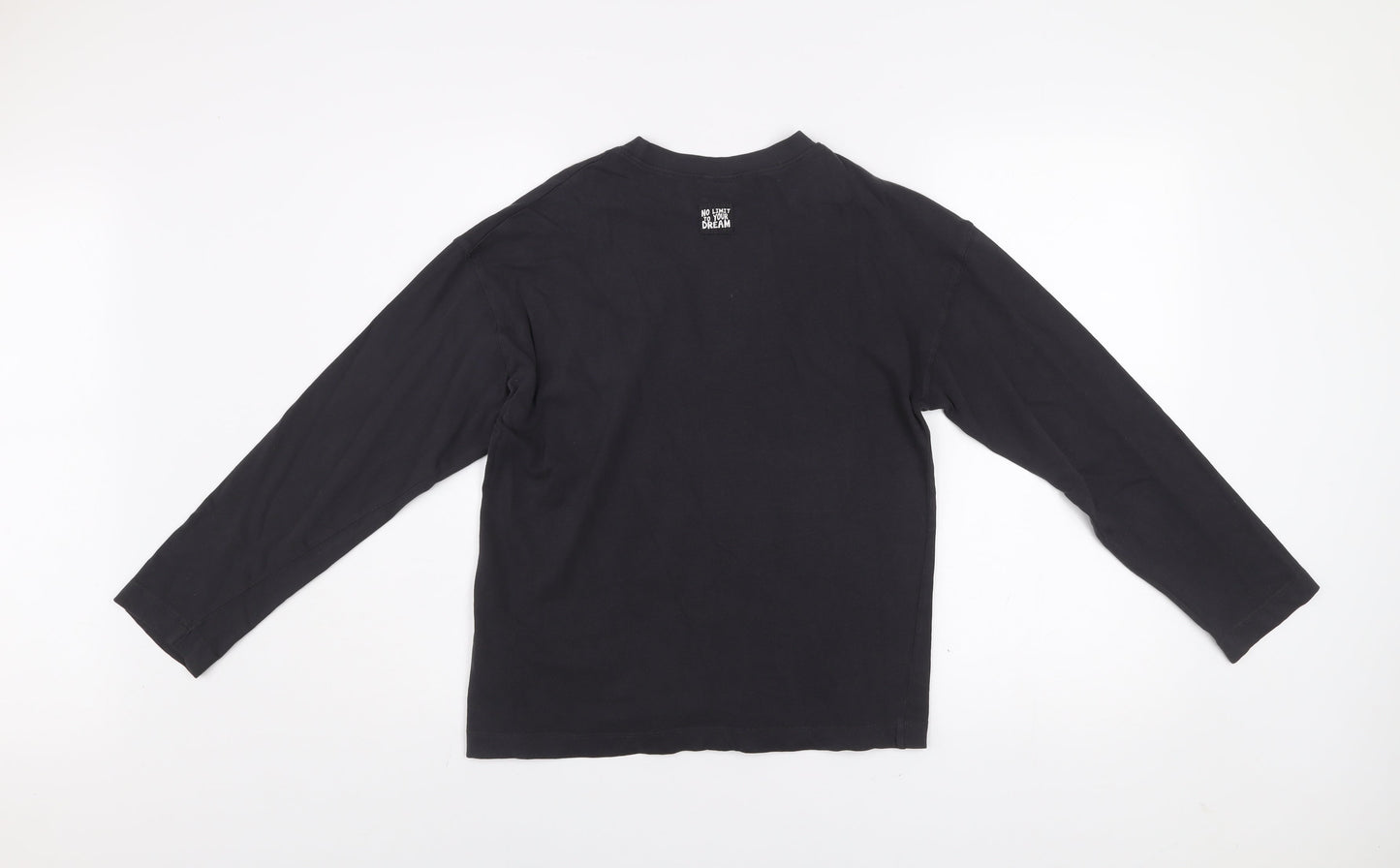 Zara Boys Black Long Sleeve Graphic T-Shirt 11-12 Years Cotton Crew Neck