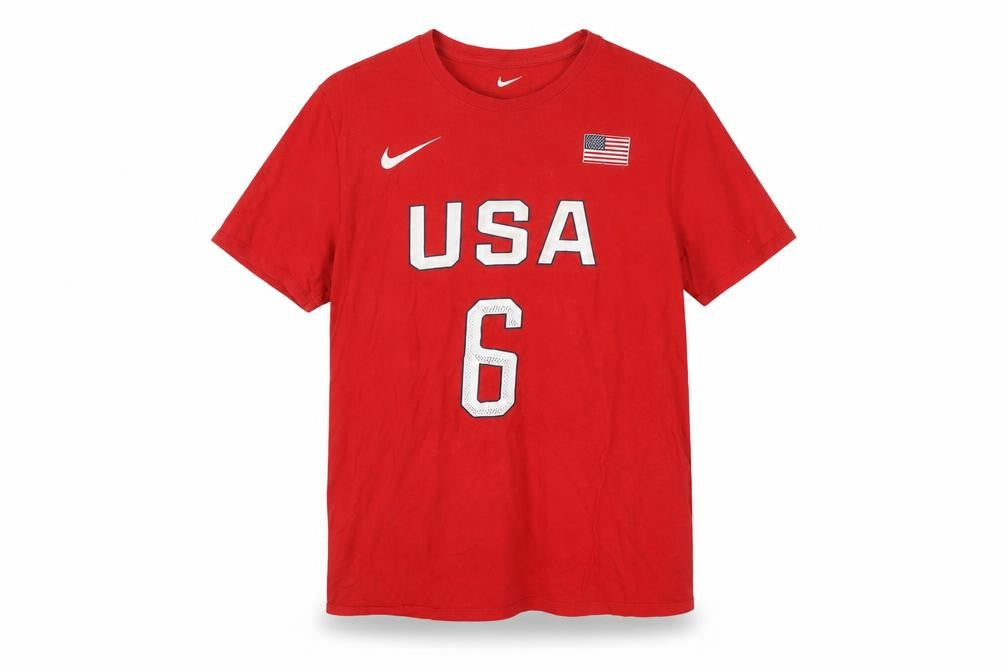 Nike Men's Red USA #6 Athletic Sports T-Shirt Size L