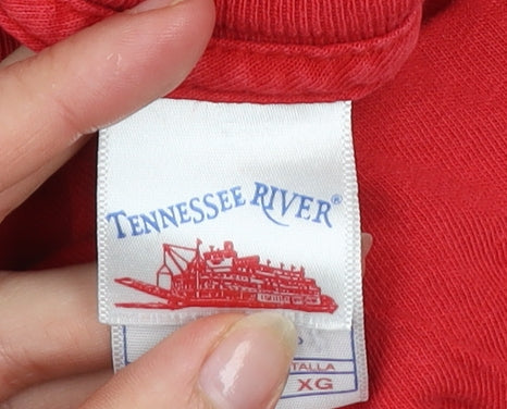 Tennessee River Men's Red XL Vintage Sports Logo Cotton T-Shirt