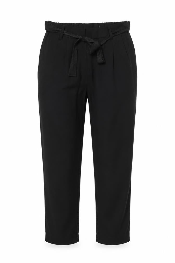 ONLY Womens Black Paperbag Belted Tailored Trousers Size S