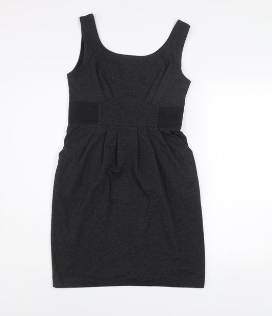 Intermission Women’s Grey Sheath Knee Length Dress Size 8 Sleeveless Workwear