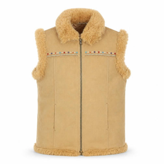 Marks & Spencer Girls Beige Faux Fur Lined Waistcoat 13-14 Years