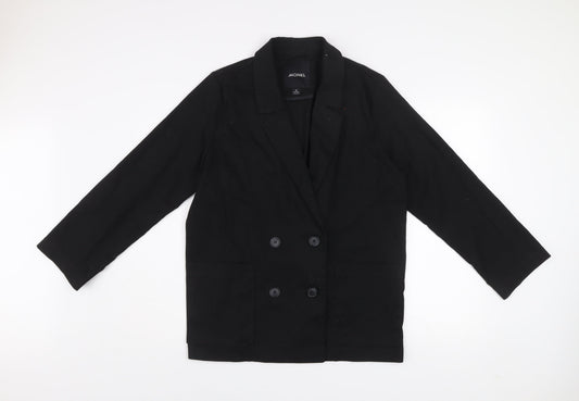 Monki Unisex Black Cotton Blazer Jacket Medium Classic Fit