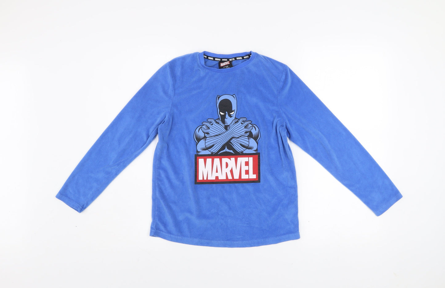 Marvel Boys Blue Fleece Pyjama Top 10-11 Years Black Panther Design
