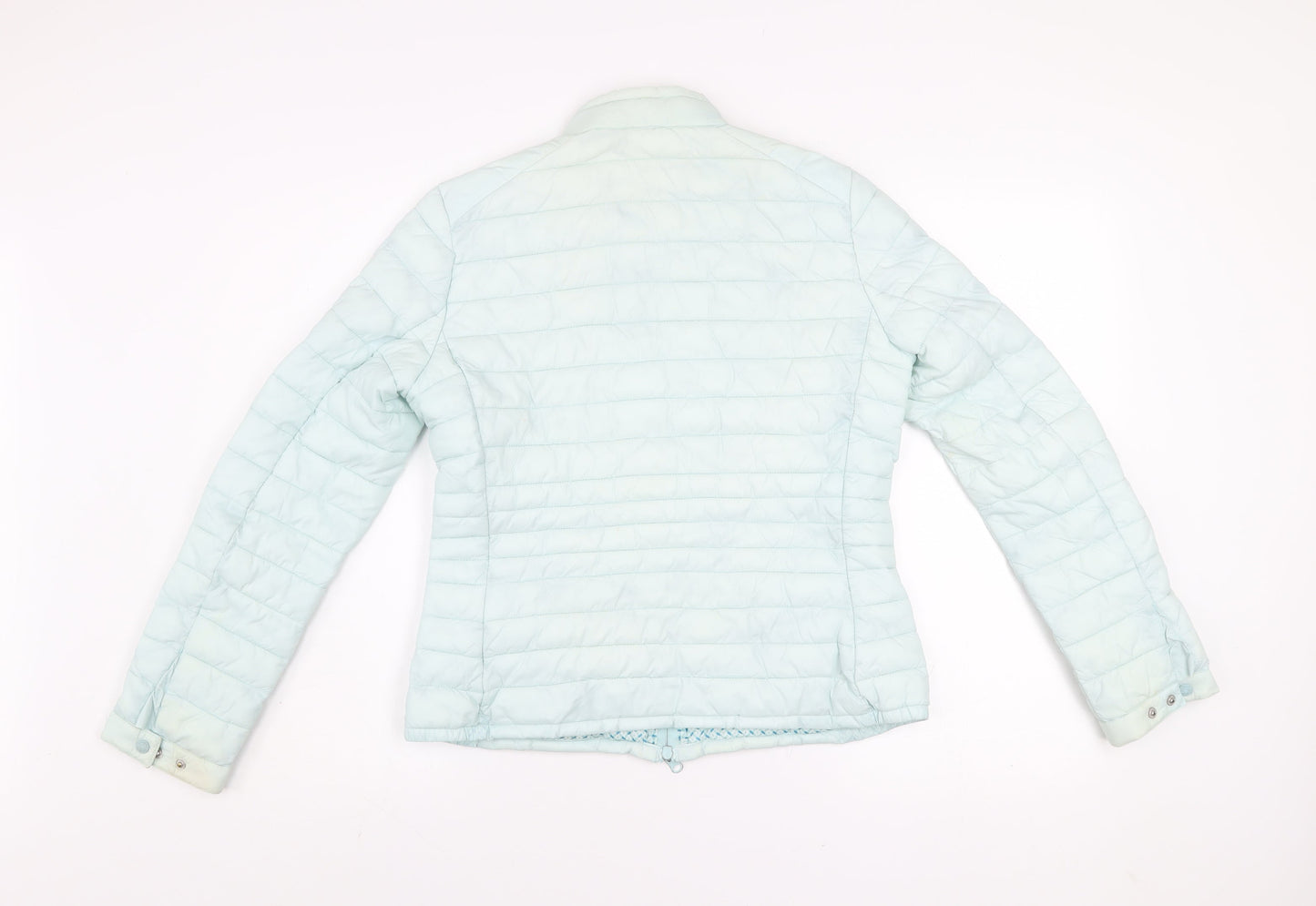 Ganesh Womens Blue Quilted Puffer Jacket Size 10 Lightweight