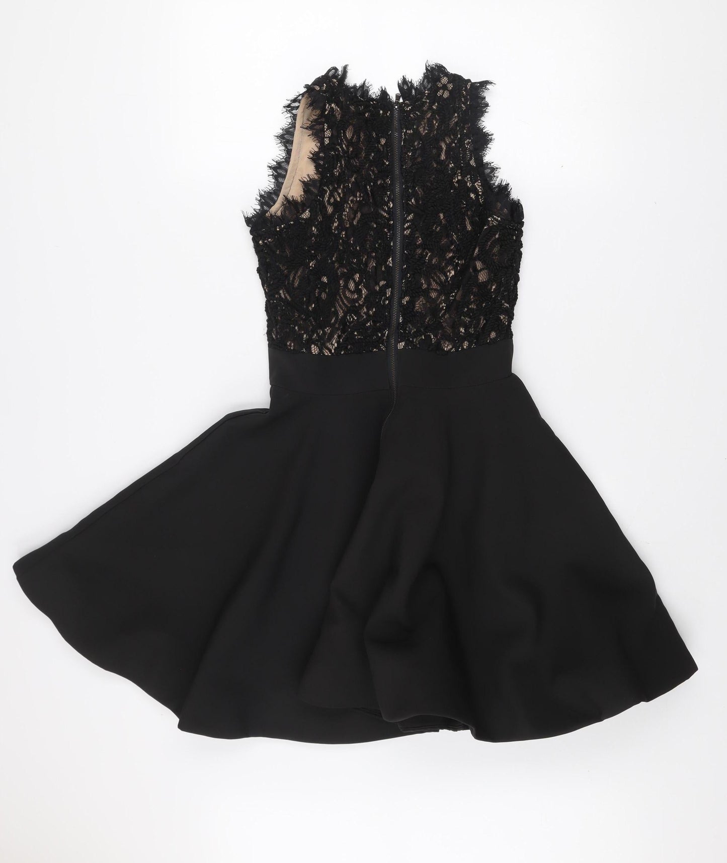 KYLIN WANG Women’s Black Lace Fit & Flare Sleeveless Short Dress Size S