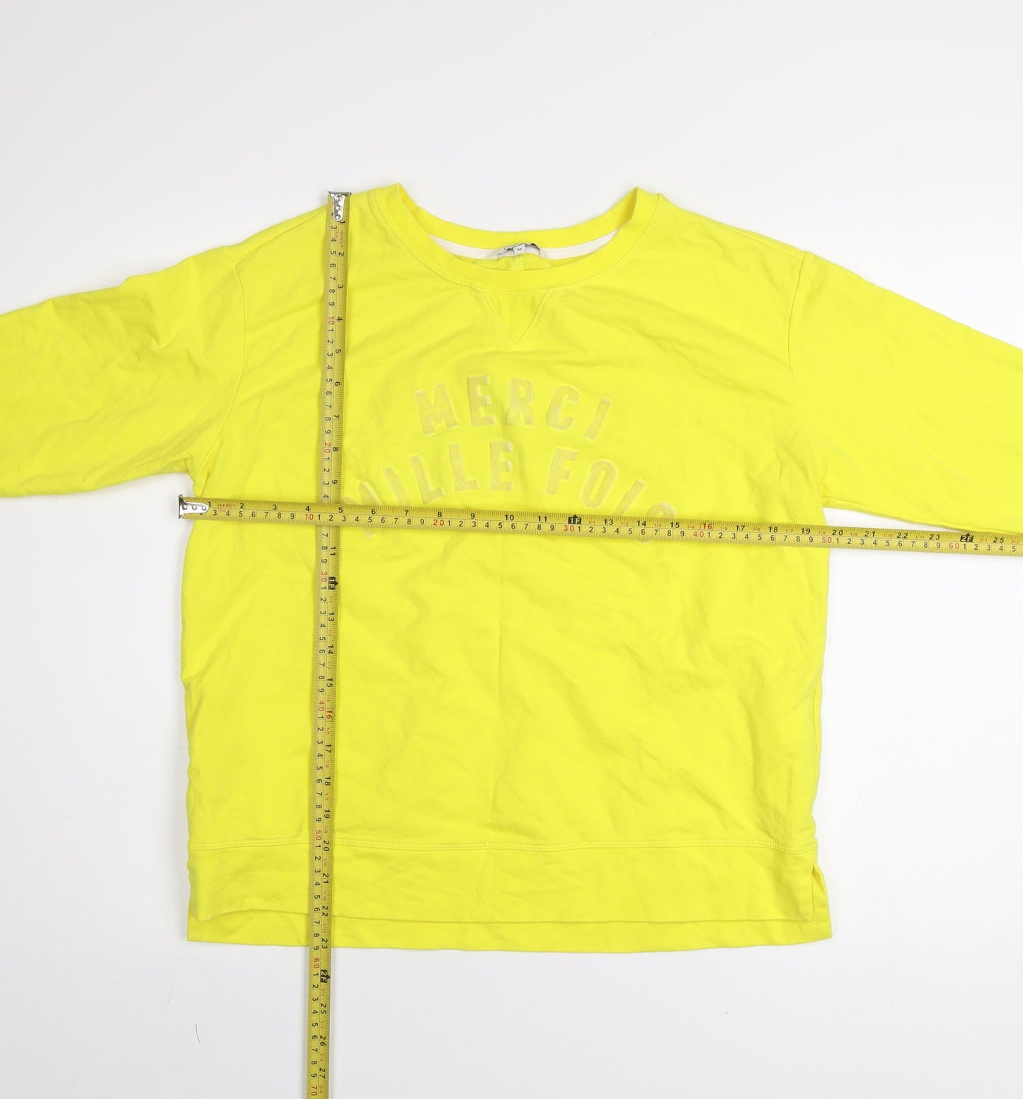 Sandwich Women Yellow Merci Mille Fois Pullover Sweatshirt M