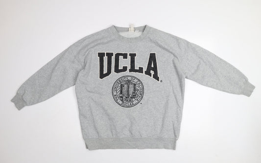 H&M UCLA Grey Crew Neck Sweatshirt Men Small Classic Logo Print