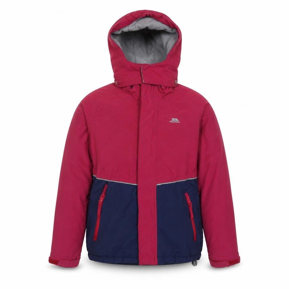 Trespass Boys Red & Blue Waterproof Hooded Puffer Jacket 9-10 Years