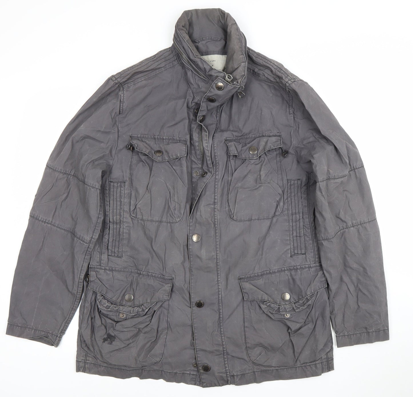 Petrol Industries Women Grey Cotton Military Jacket M