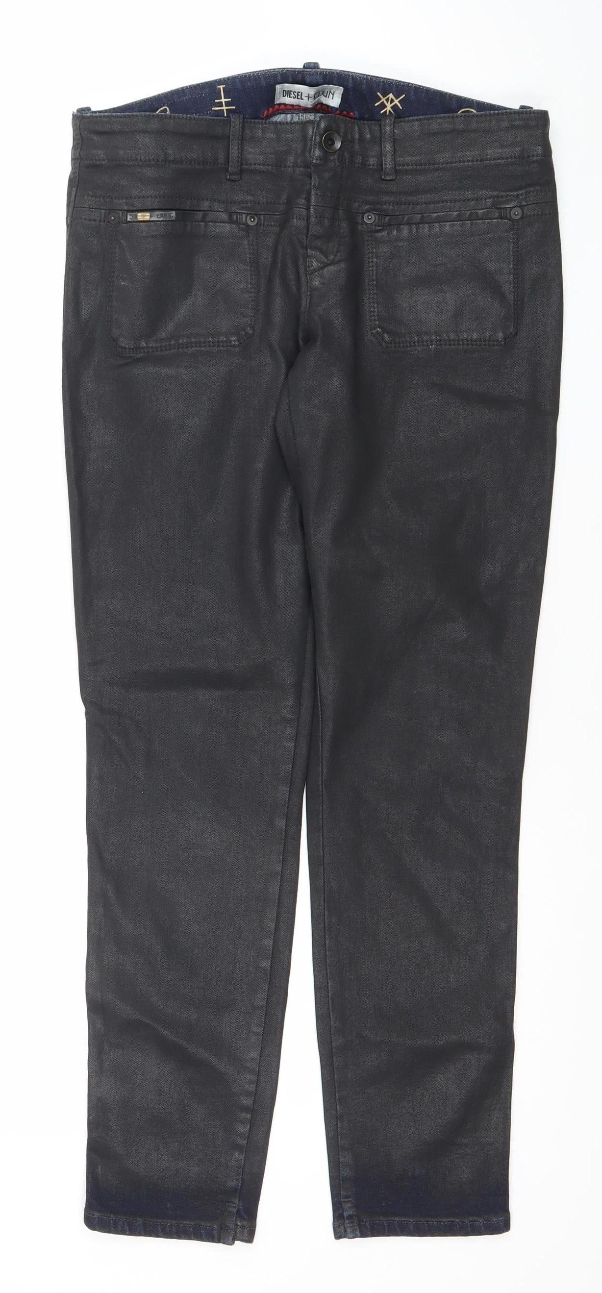Diesel + Edun Women's Black Straight Denim Jeans Size 31 Regular Fit