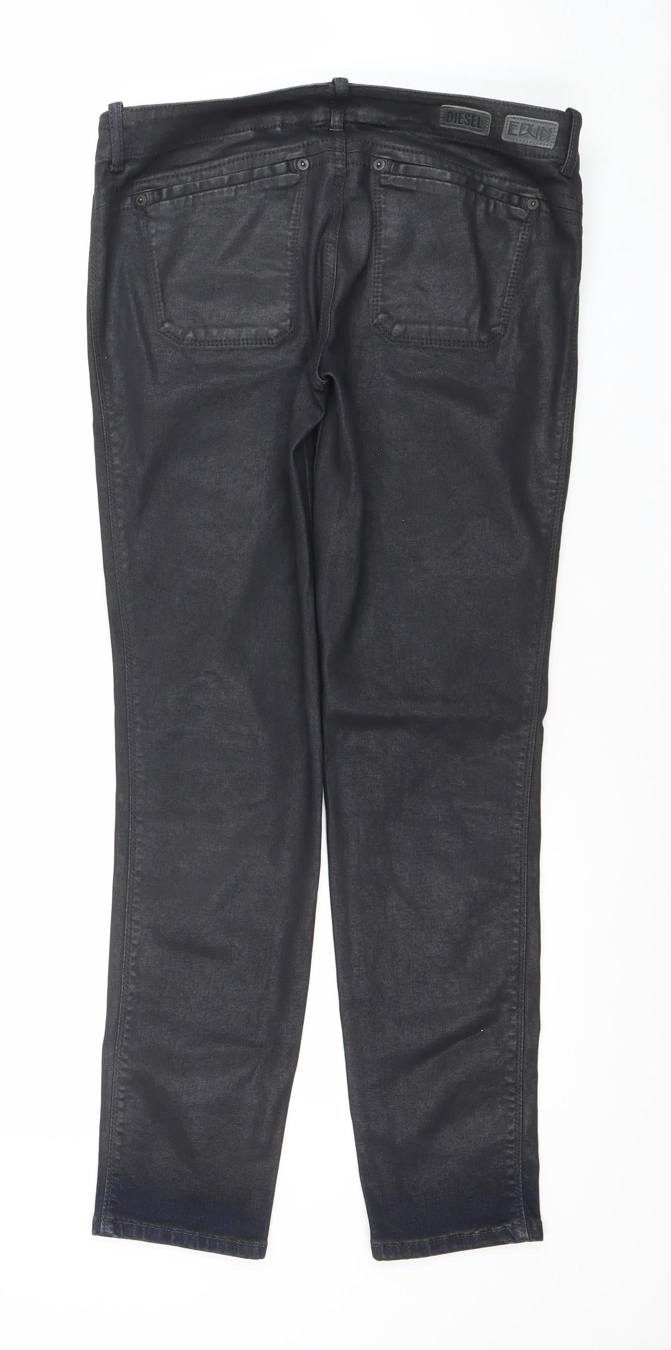 Diesel + Edun Women's Black Straight Denim Jeans Size 31 Regular Fit